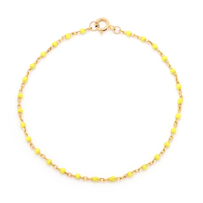 sparkling bracelet for women-Candy Chain Anklet | Lemon & Gold