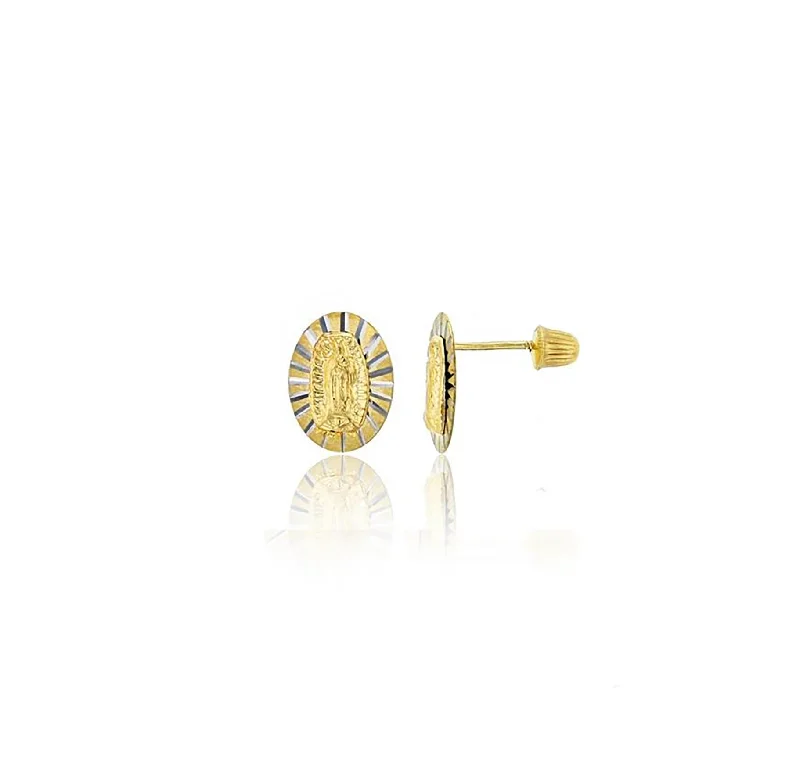 sapphire earrings for women-Two Tone Guadalupe Earrings (14K)