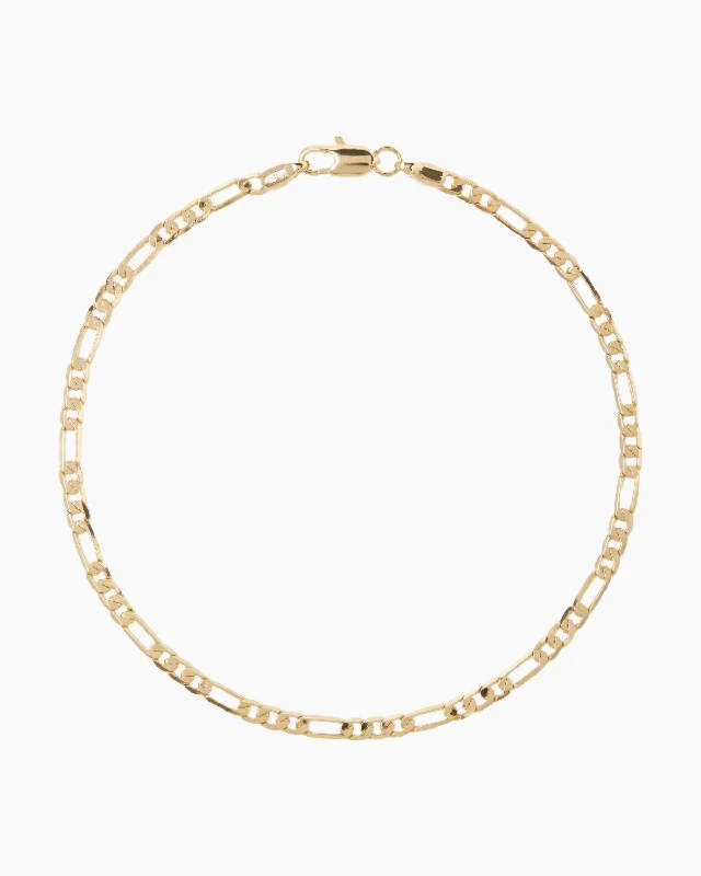 classic gold bracelet for women-FIGARO ANKLET