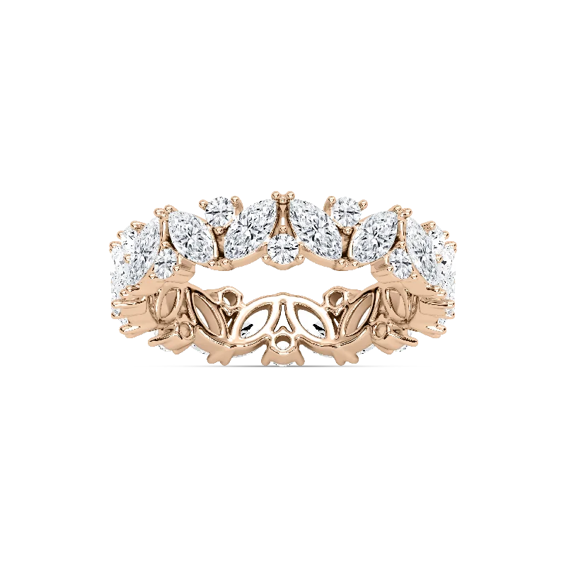 trendy engagement rings for women-Marquise Eternity Ring