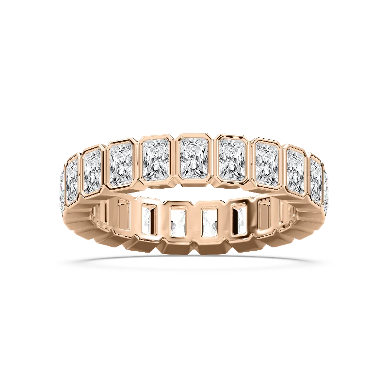 heart-shaped diamond engagement rings for women-Radiant Cut Eternity Ring