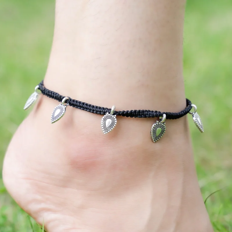 beaded bracelet for women-Silver Thread Anklet