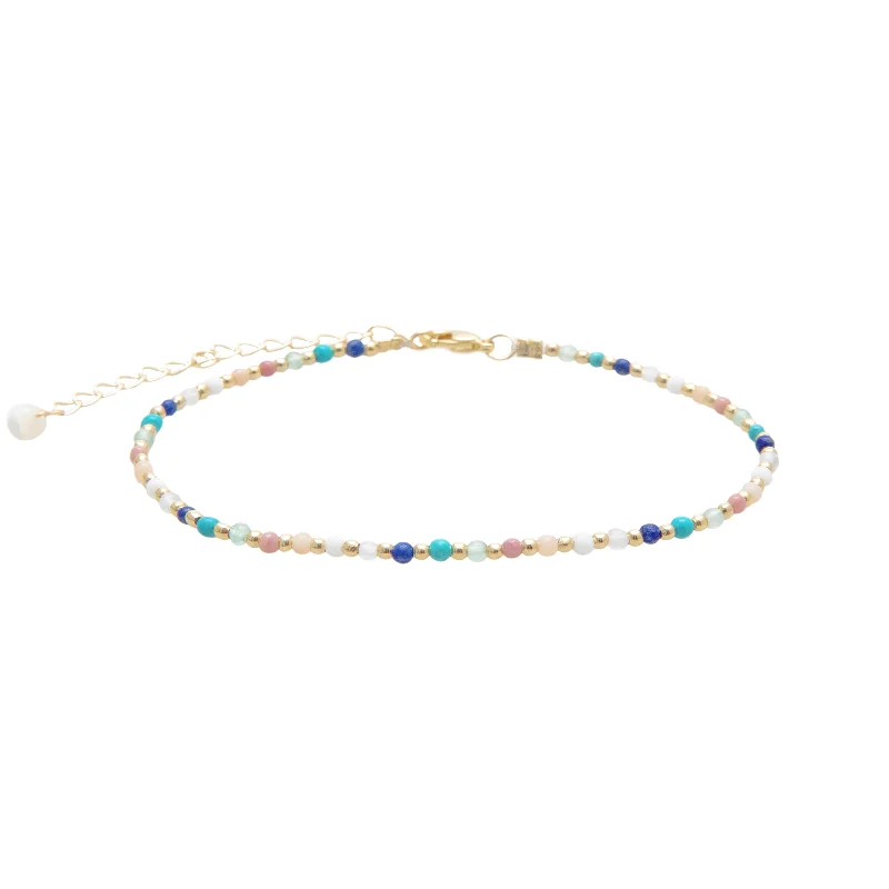 statement gold bracelet for women-Spiritual Healer Healing 2mm Anklet