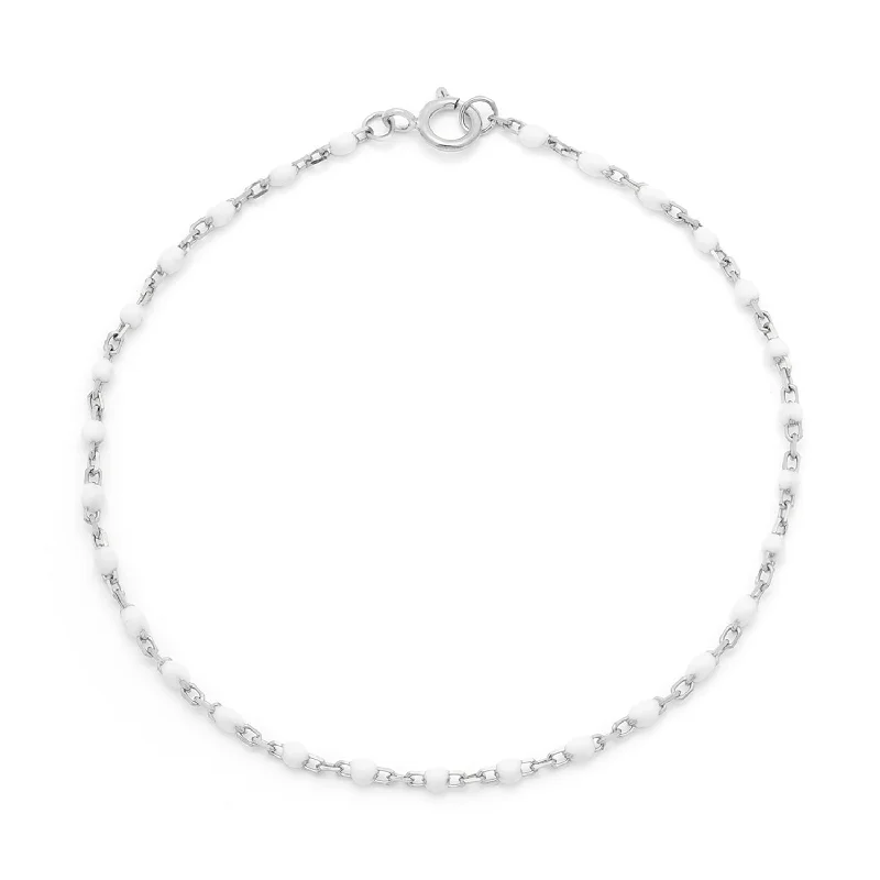 chic bracelet for women-Candy Chain Anklet | Coconut & Silver