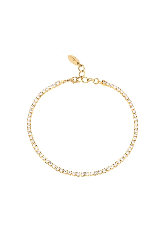 cuff anklet for women-Single Crystal Band Anklet