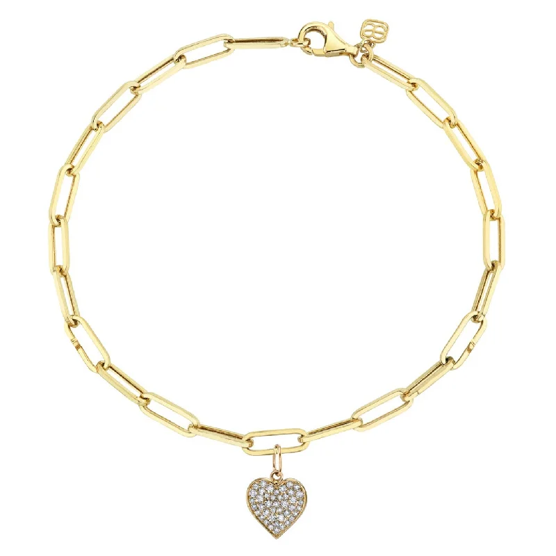 bracelet for special occasions for women-Gold & Diamond Heart Anklet