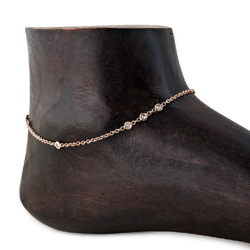 anklet for weddings for women-3x2x1 DIAMOND ANKLET