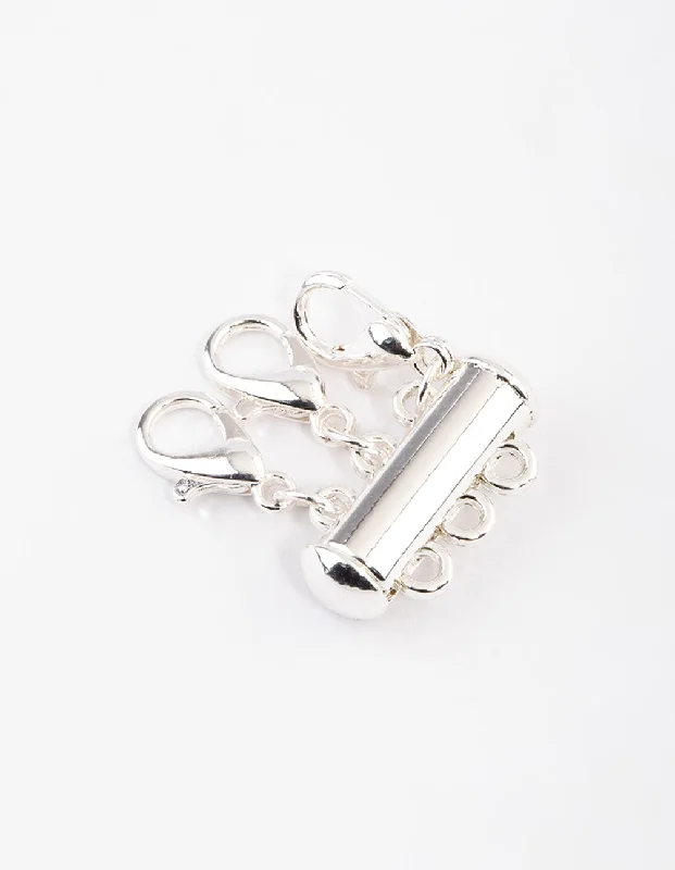 trendy necklace for women-Silver Magnetic Three Necklace Separator