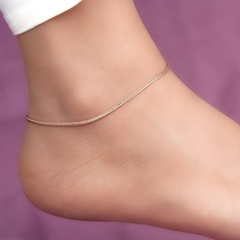 stackable bracelet for women-Rose Gold Snake Chain Classic Anklet