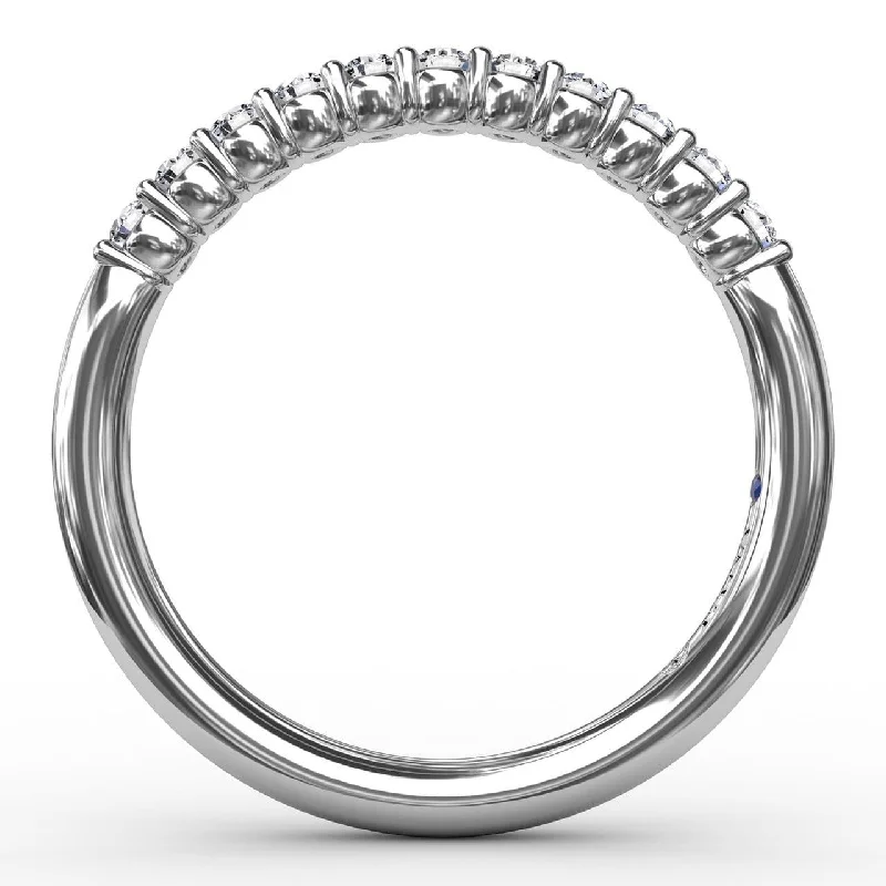 timeless engagement rings for women-Delicate Shared Prong Anniversary Band