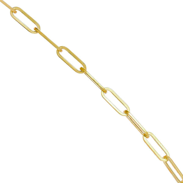 minimal bracelet for women-Paper Clip Hollow Anklet (14K)