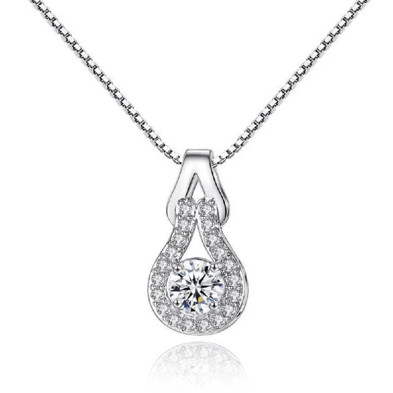 flower necklace for women-Crystal Infinity Pendant Necklace