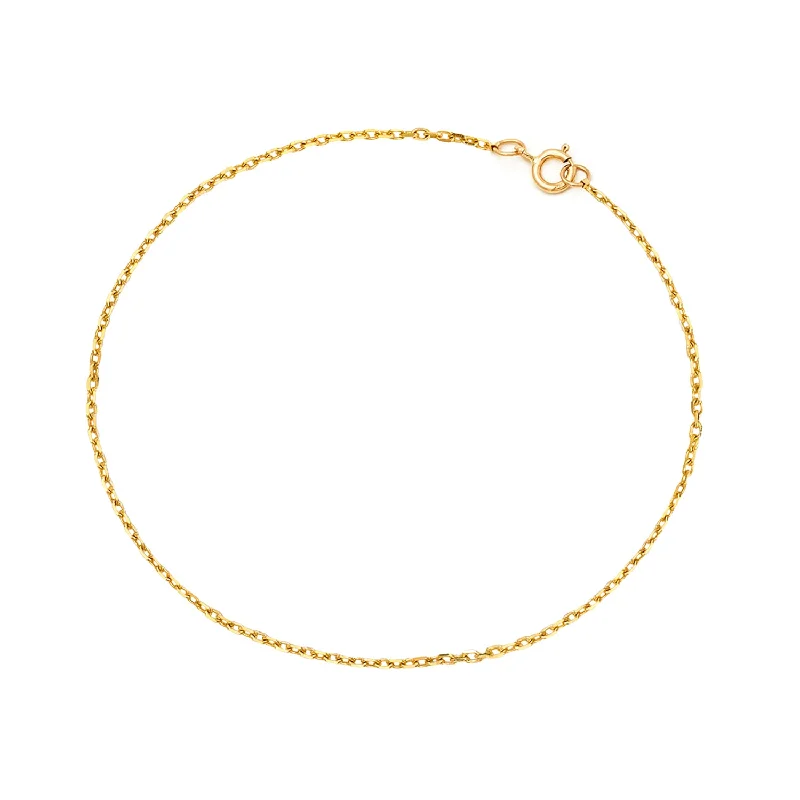 vintage bangle bracelet for women-Silken Rolo Chain Anklet | Solid 14k Gold