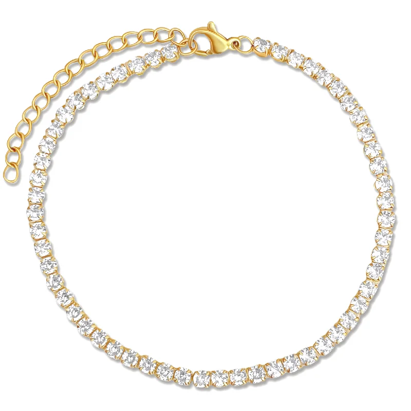 luxury gold bracelet for women-Esti Tennis Anklet