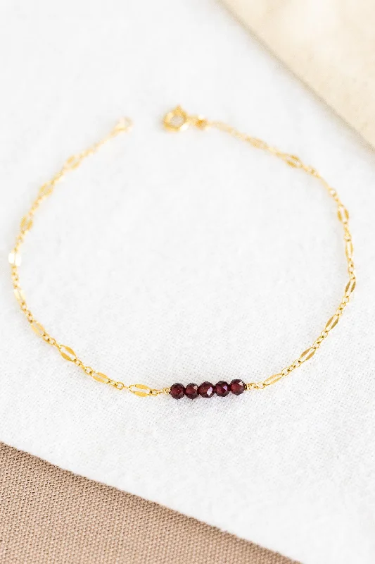 bracelet for special occasions for women-Garnet Princess Anklet