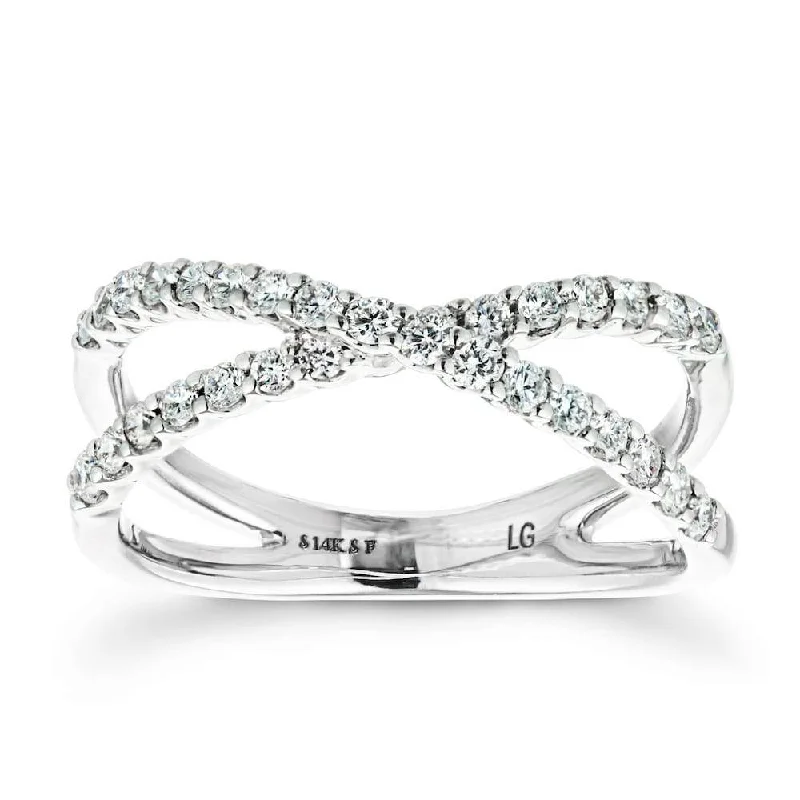 modern engagement rings for women-Criss Cross Lab Grown Diamond Band