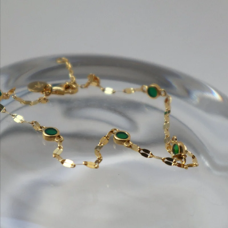 luxury bracelet for women-'Green Alchemy' Anklet