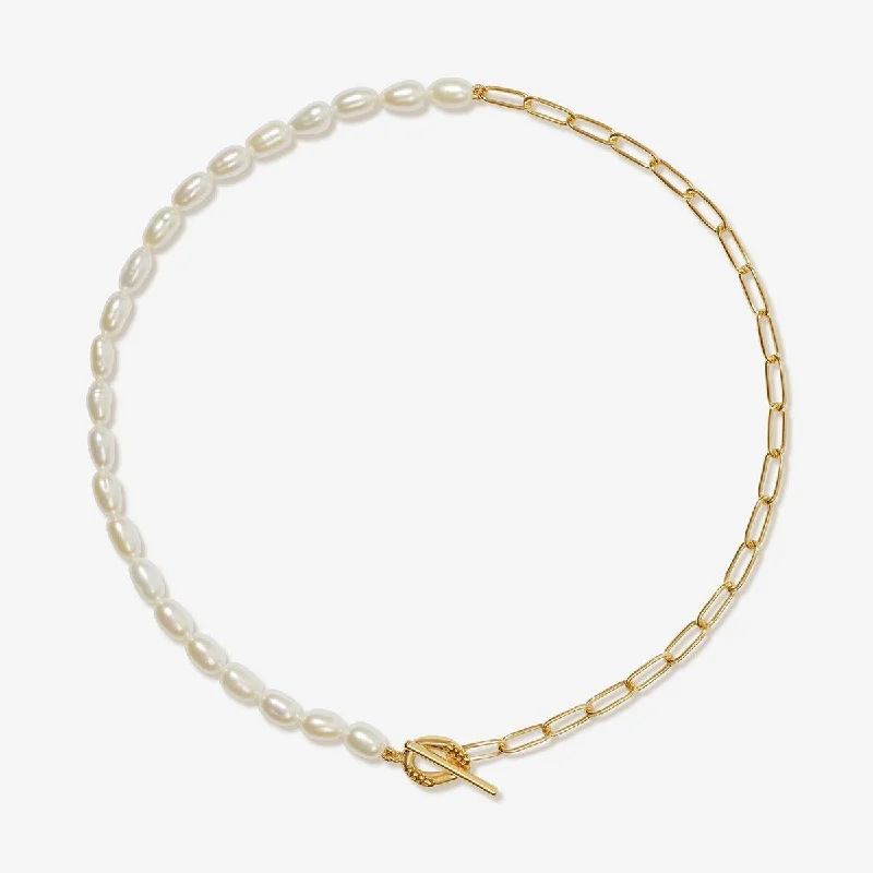 gold-plated anklet for women-Ricci pearl anklet