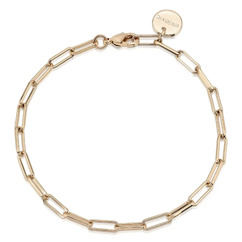 luxury gold bracelet for women-Elongated Link Chain Anklet