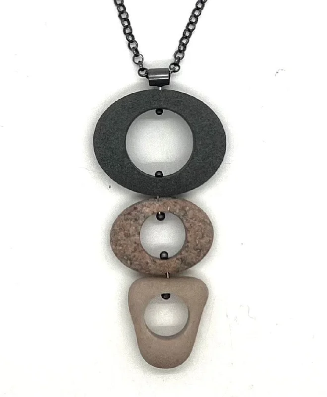 birthstone pendant necklace for women-Linked Rock Necklace