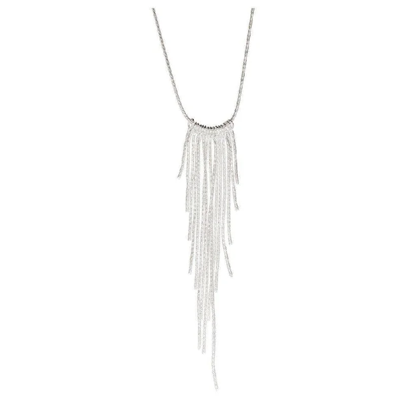 boho necklace for women-Long Fringe Necklace