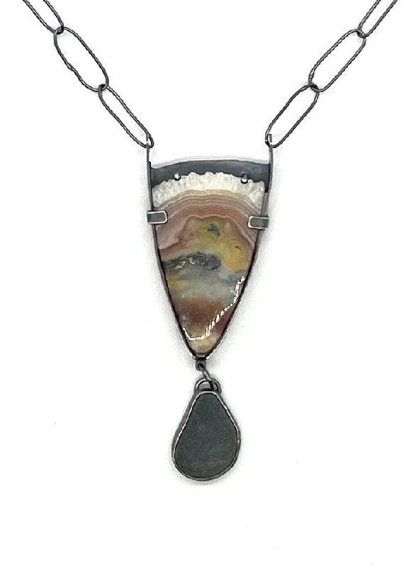 pearl pendant necklace for women-Rock and Agate Necklace