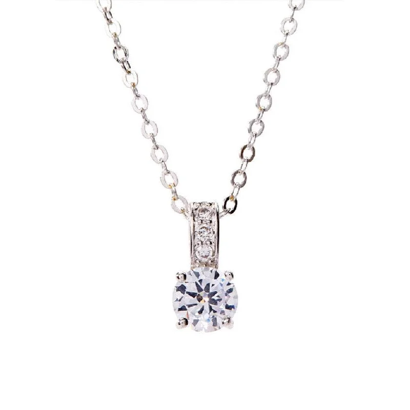 birthstone necklace for women-Luna Cubic Zirconia Pendant Necklace