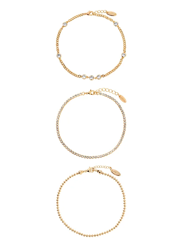 rose gold bracelet for women-Simple Beauty Anklet Set