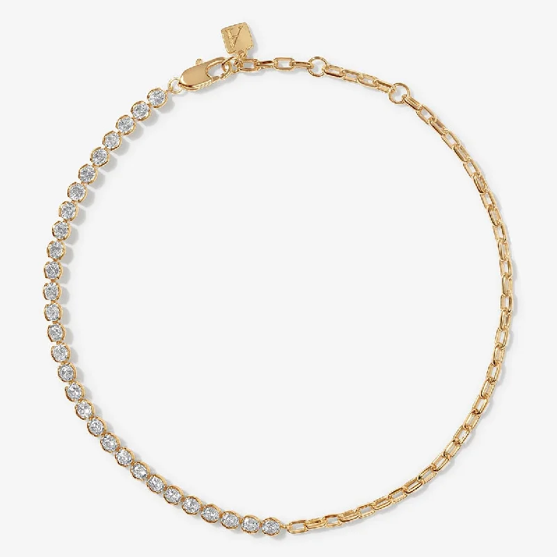 luxury gold bracelet for women-Coshi tennis anklet