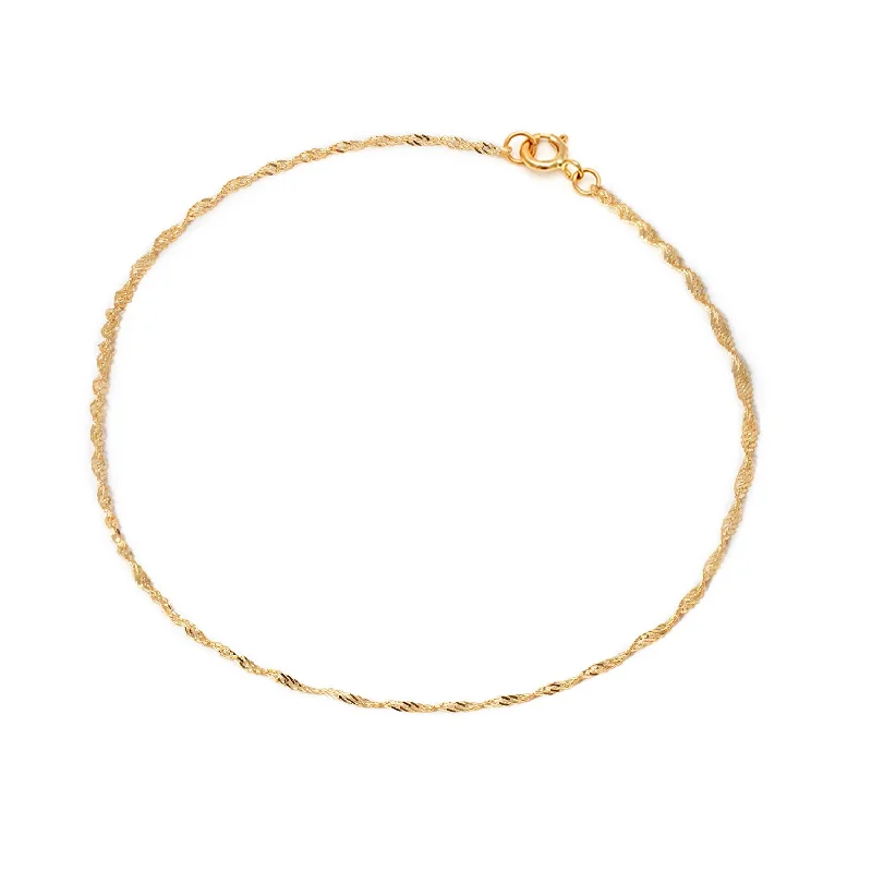 anklet for weddings for women-Singapore Anklet | Solid 14k Gold