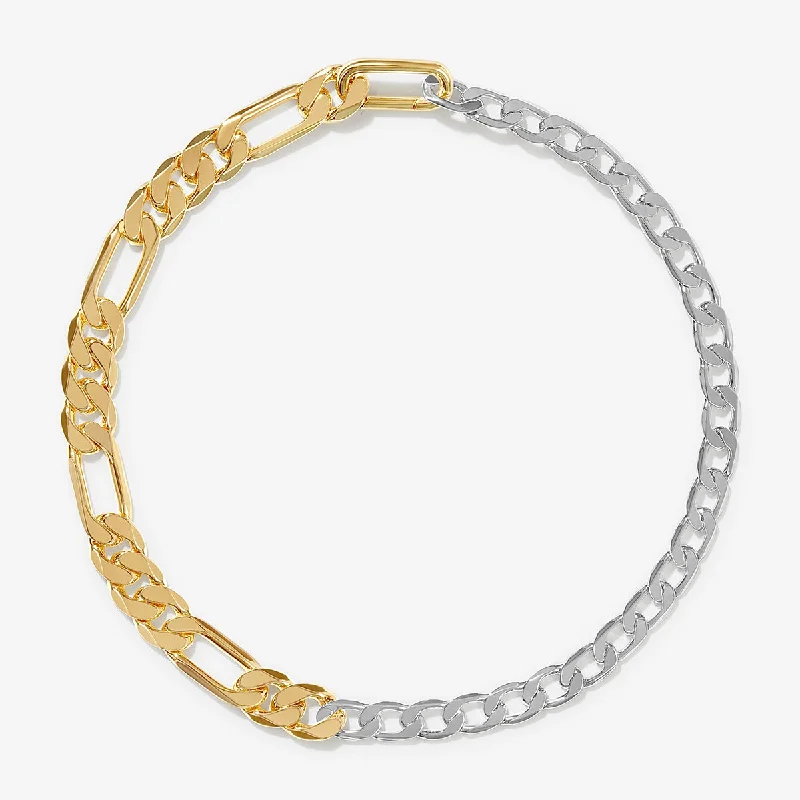 anklet for weddings for women-Parker two-tone chain anklet