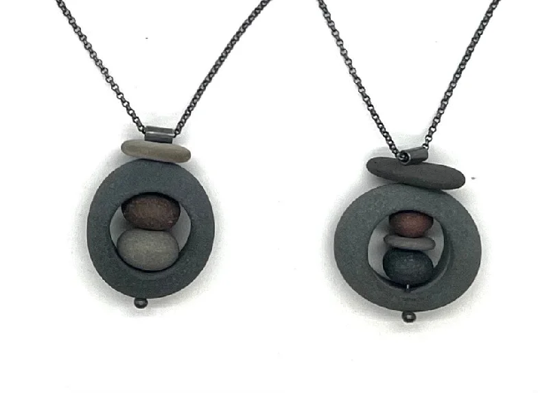 stylish necklace for women-Small 1 Hole Rock in Rock Necklace