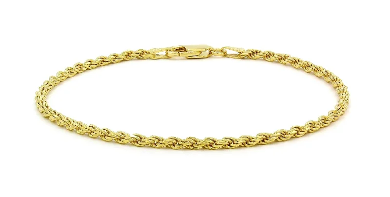 handmade anklet for women-Hollow Rope Anklet (14K)