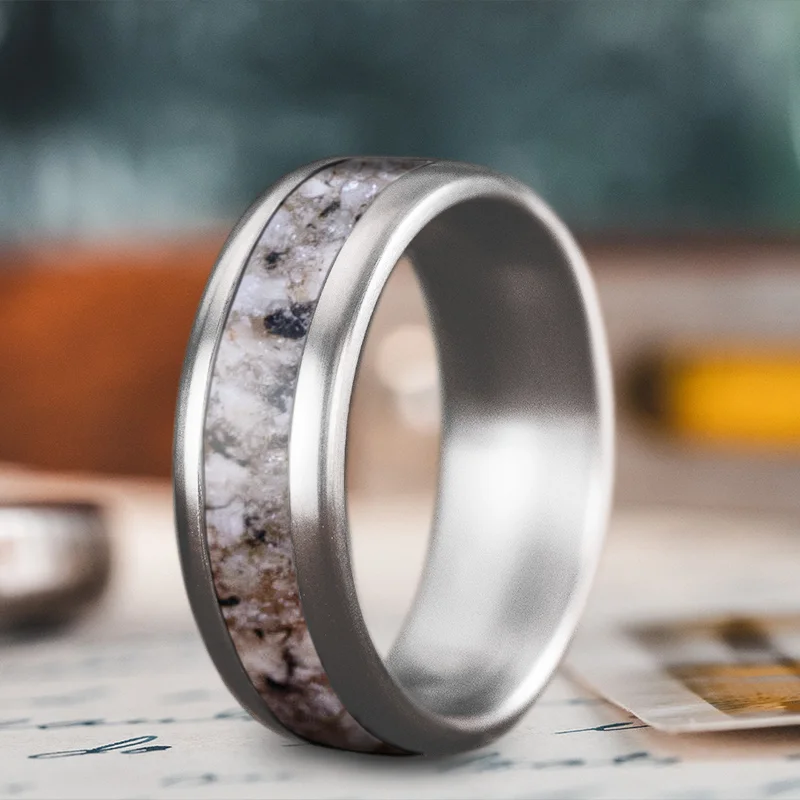 wedding ring band for women-Custom Design - Single Inlay Ring 2RmeoM_NrSDaIUZRgz7yli-E