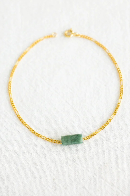 anklet for party for women-Cylinder Jade Anklet