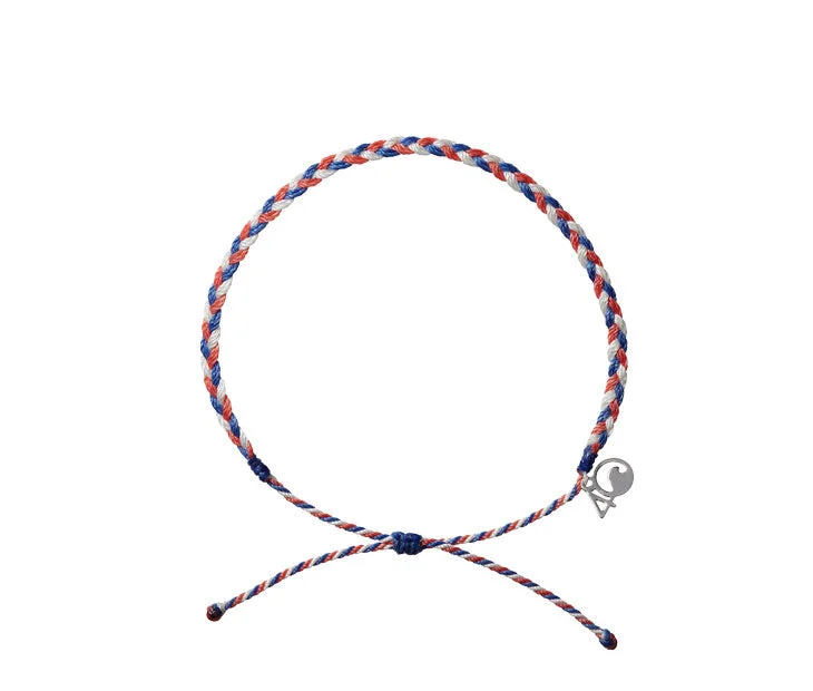 charm bracelet for women-Braided Anklet in Firecracker