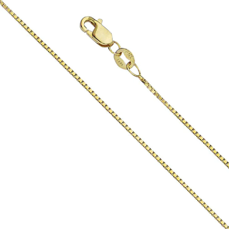 sterling silver bracelet for women-Plain Box Anklet (14K)