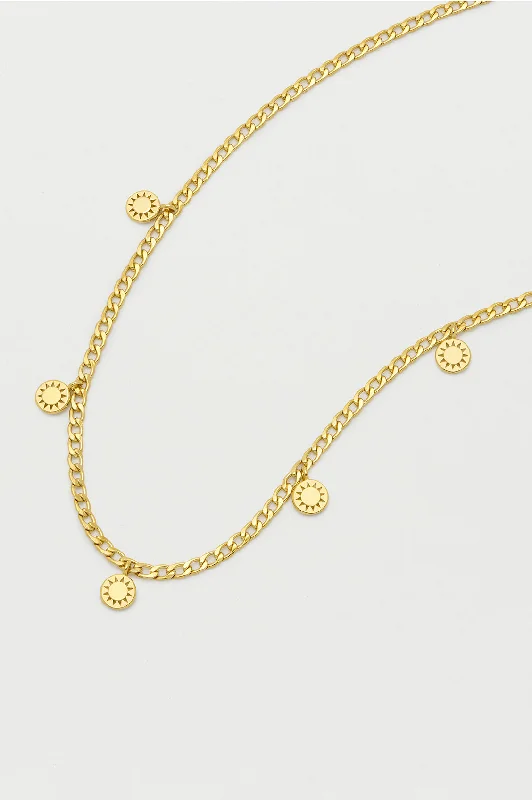 luxury gold necklace for women-Sun Charms Necklace