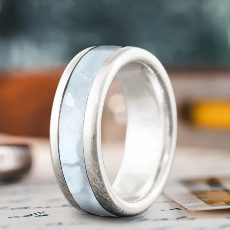 men’s and women’s matching rings-Custom Design - Single Inlay Ring jl1JHtDA2kJFIIXCaF8HZBQd